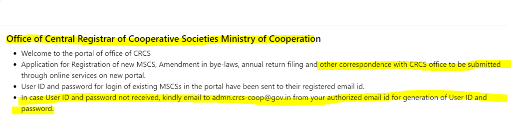 Central Registrar of Cooperative Societies