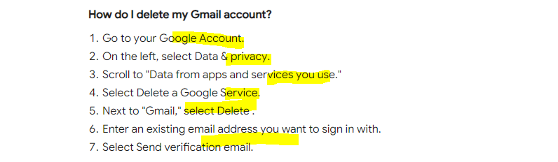 How to Delete Gmail Account