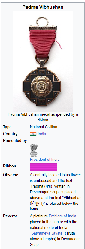 Padma Vibhushan awarded